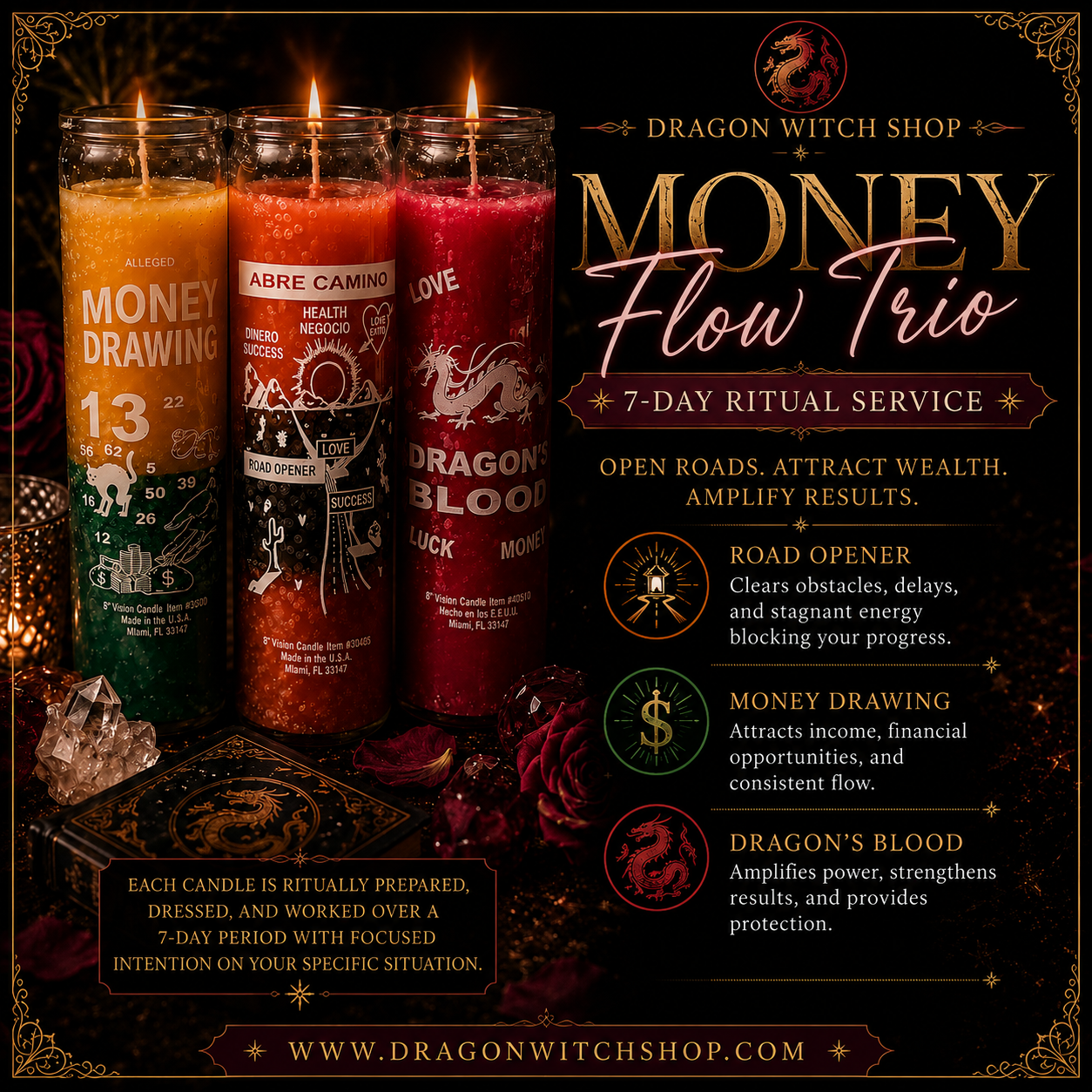 Money Flow Trio: 7-Say Ritual Service